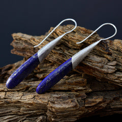 Naomi Blue Edgy Solitaire Dangle Earring