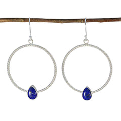 Mariana Blue Mid weight Solitaire Dangle Earring Lapis Lazuli Blue Dangle