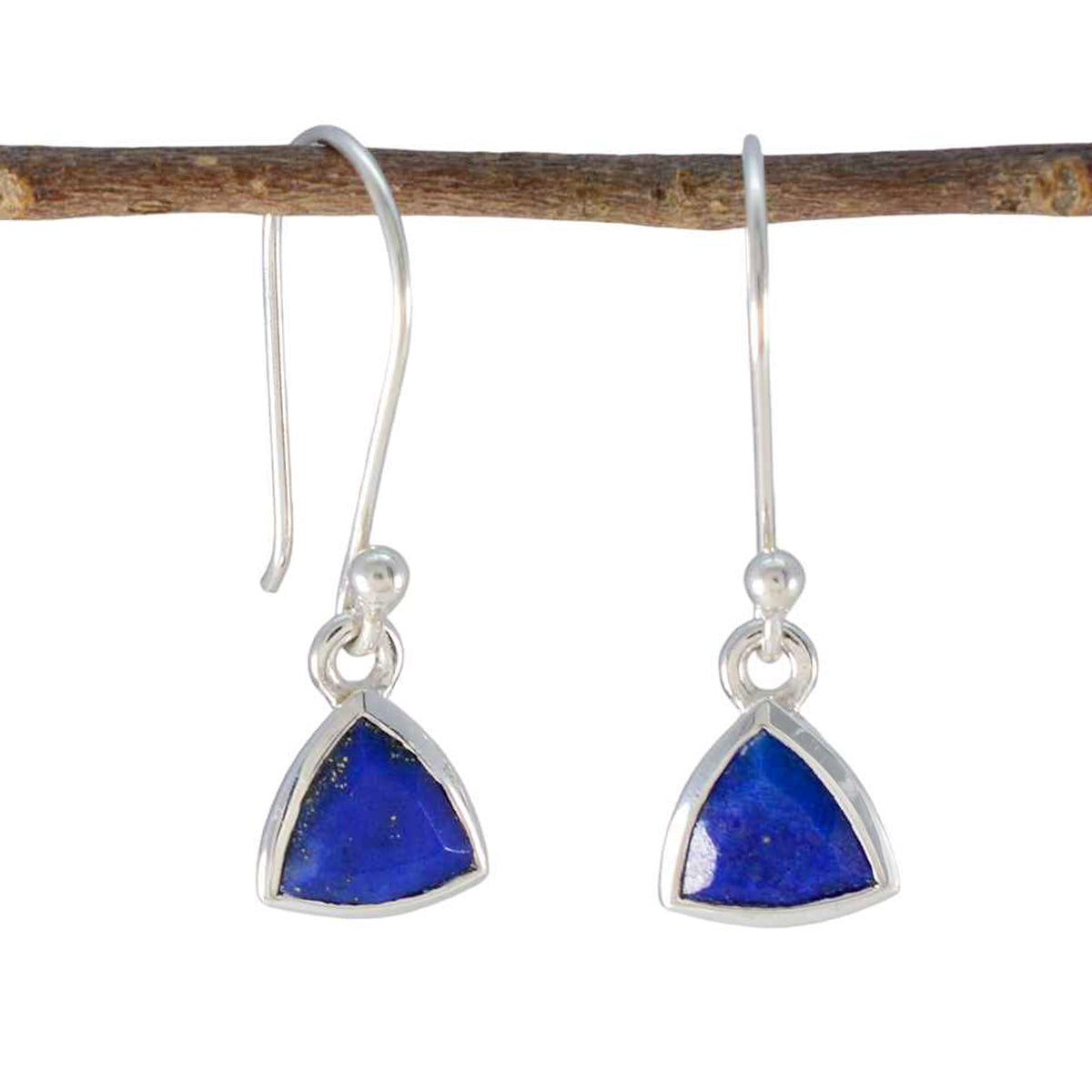 Autumn Blue Dainty Solitaire Dangle Earring Lapis Lazuli Blue Dangle