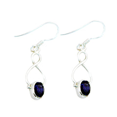Rosa Blue Delicate Solitaire Dangle Earring Lapis Lazuli Blue Dangle