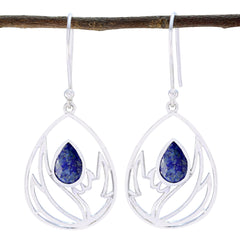 Sofía Blue Whisper thin Solitaire Dangle Earring Lapis Lazuli Blue Dangle