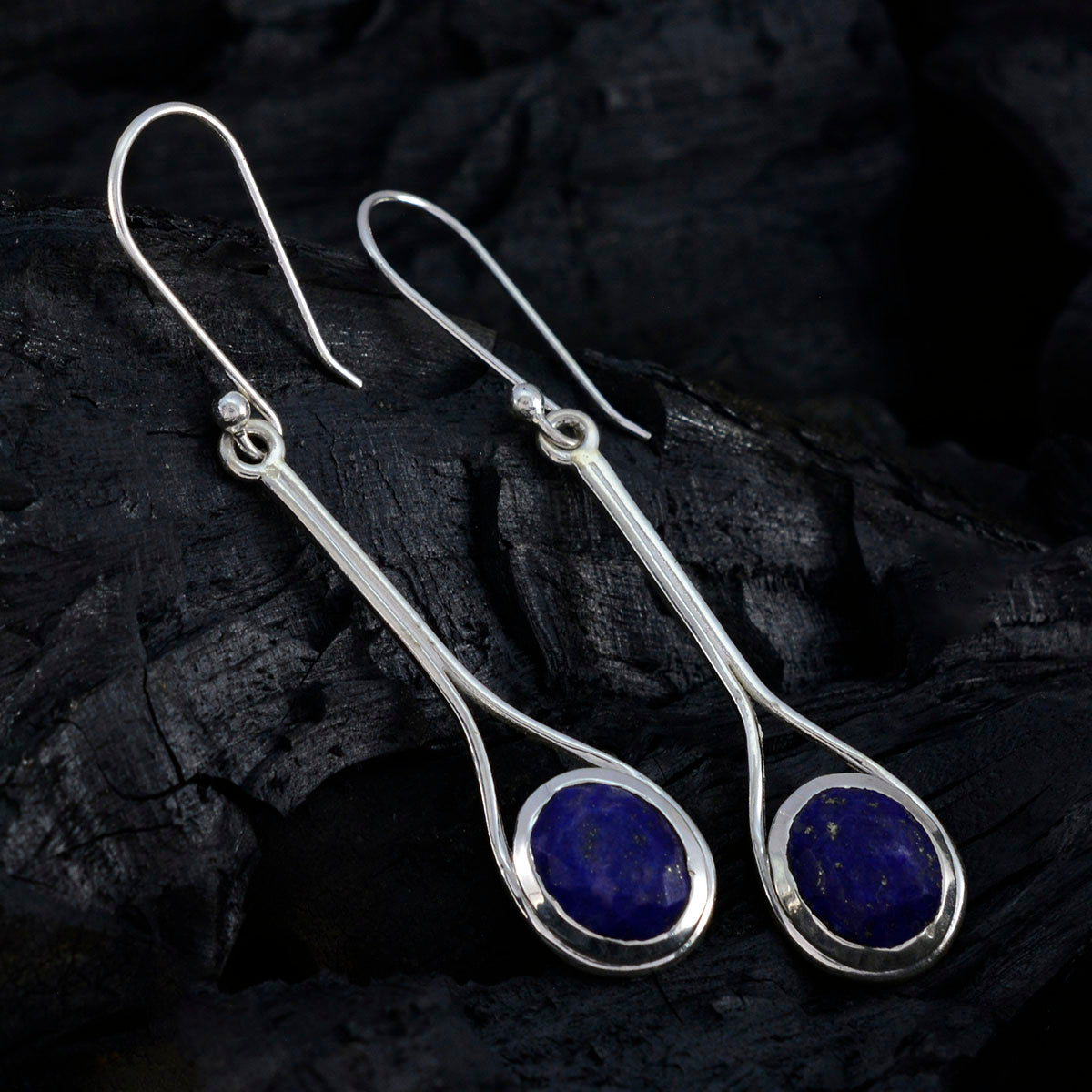 Teresa Blue Dainty Solitaire Dangle Earring