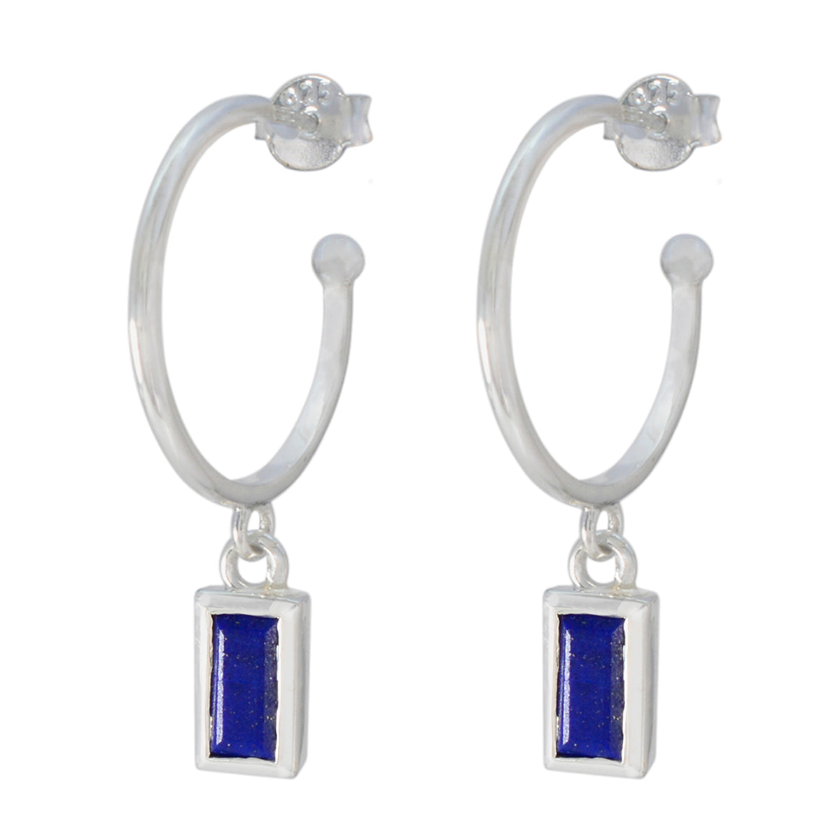Stella Blue Slim Solitaire Dangle Earring Lapis Lazuli Blue Dangle