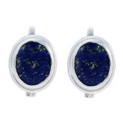 Isadora Blue Whisper thin Solitaire Stud Earring Lapis Lazuli Blue Stud
