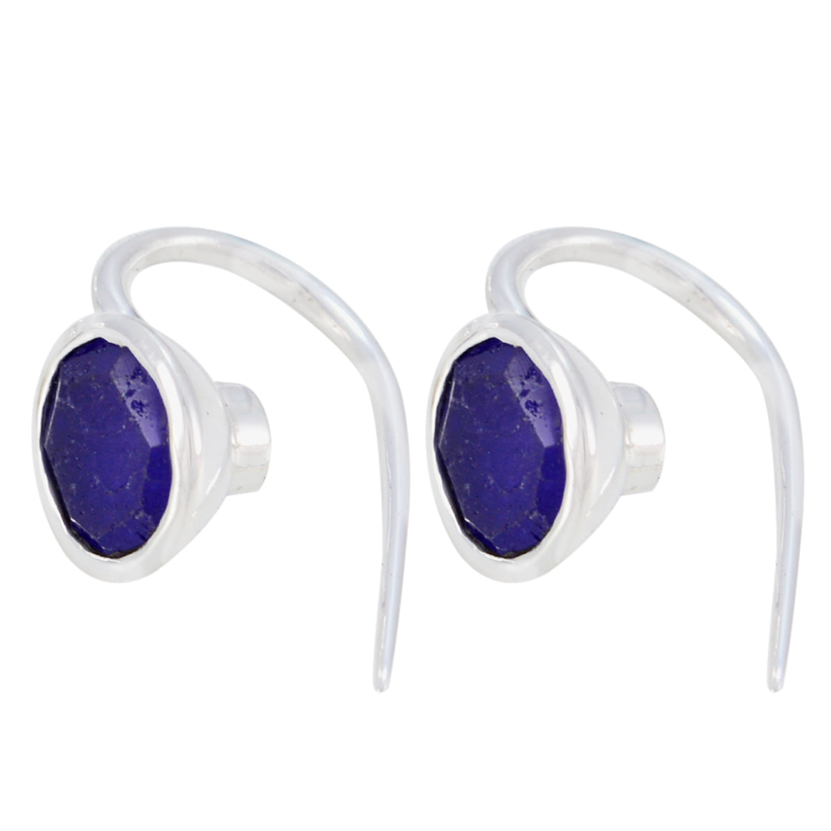 Agnes Blue Whisper thin Solitaire Dangle Earring Lapis Lazuli Blue Dangle
