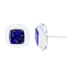 Aisha Blue Dainty Solitaire Stud Earring Lapis Lazuli Blue Stud