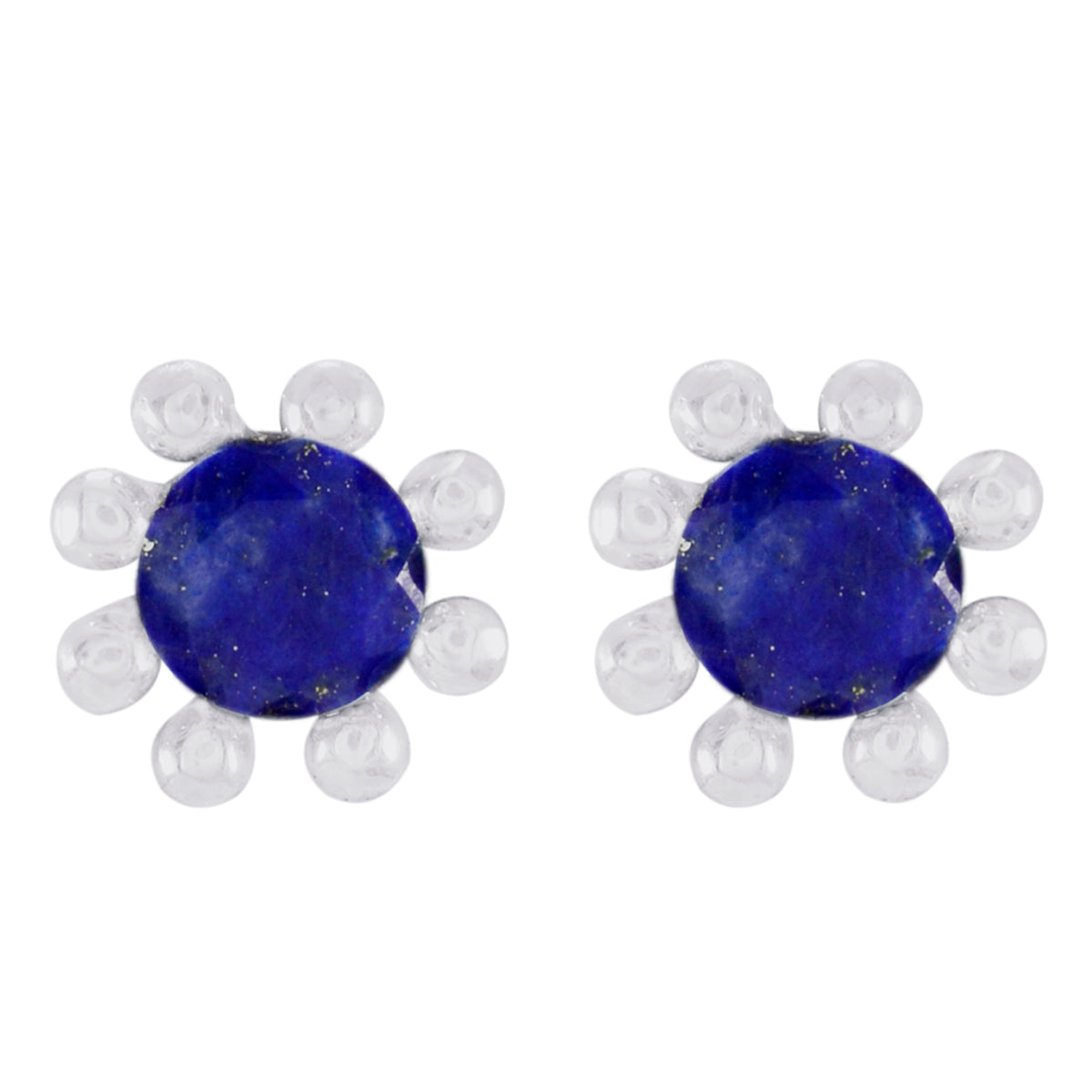 Amelia Blue Elegant Solitaire Stud Earring Lapis Lazuli Blue Stud