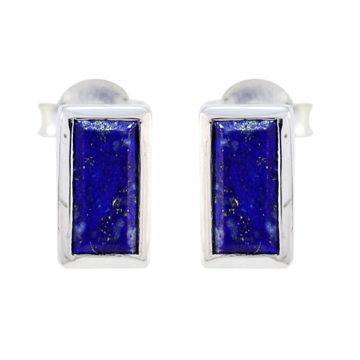 Anna Blue Elegant Solitaire Stud Earring Lapis Lazuli Blue Stud