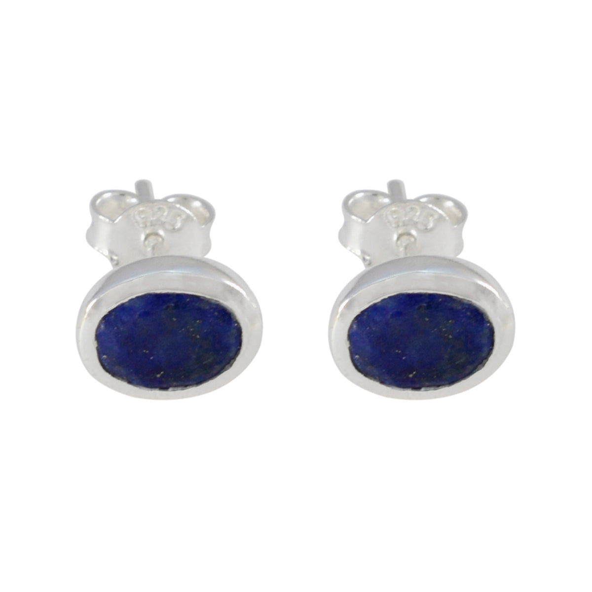 Ling Blue Delicate Solitaire Stud Earring Lapis Lazuli Blue Stud
