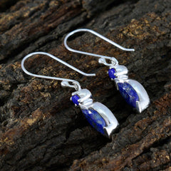 Mila Blue Whisper thin Toi et Moi Dangle Earring