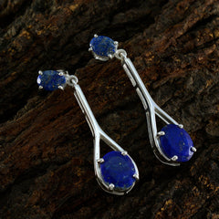 Li Lee Blue Minimal Toi et Moi Stud Earring