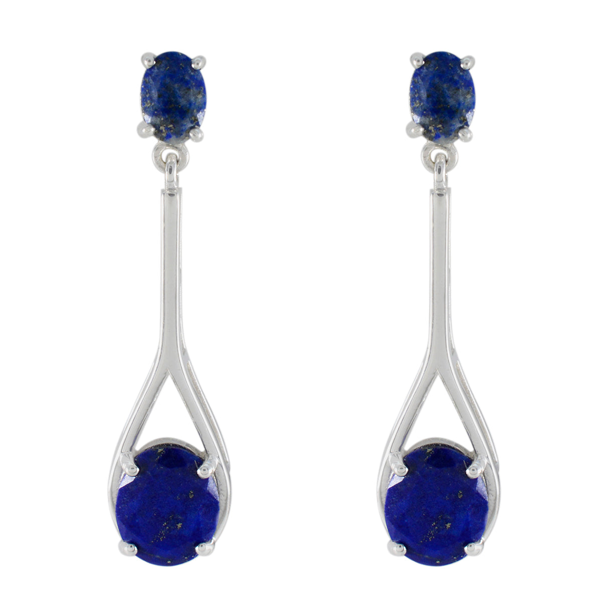 Li Lee Blue Minimal Toi et Moi Stud Earring Lapis Lazuli Blue Stud