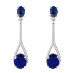 Li Lee Blue Minimal Toi et Moi Stud Earring Lapis Lazuli Blue Stud