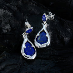 Emma Blue Edgy Toi et Moi Stud Earring