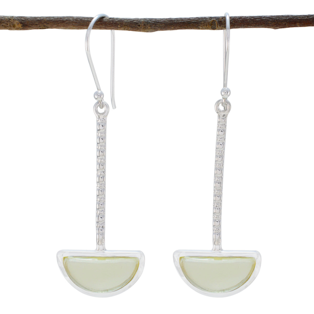 Aurora Yellow Mid weight Solitaire Dangle Earring Lemon Quartz Yellow Dangle