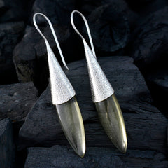 Jia Yellow Edgy Solitaire Dangle Earring