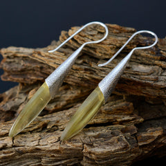 Jia Yellow Edgy Solitaire Dangle Earring