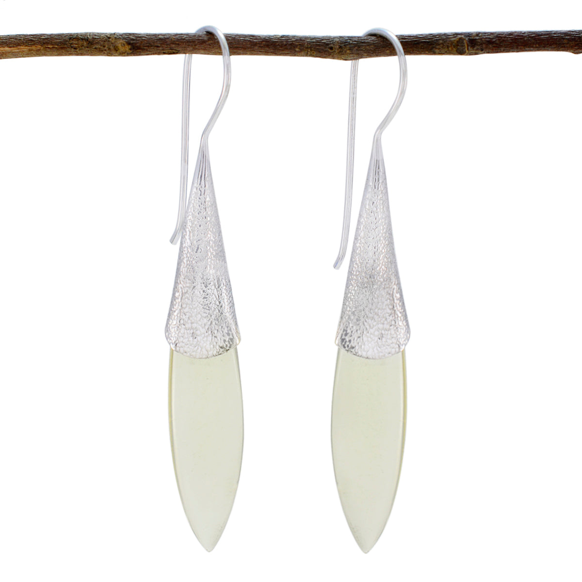 Jia Yellow Edgy Solitaire Dangle Earring Lemon Quartz Yellow Dangle