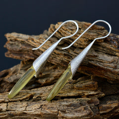 Nari Yellow Edgy Solitaire Dangle Earring
