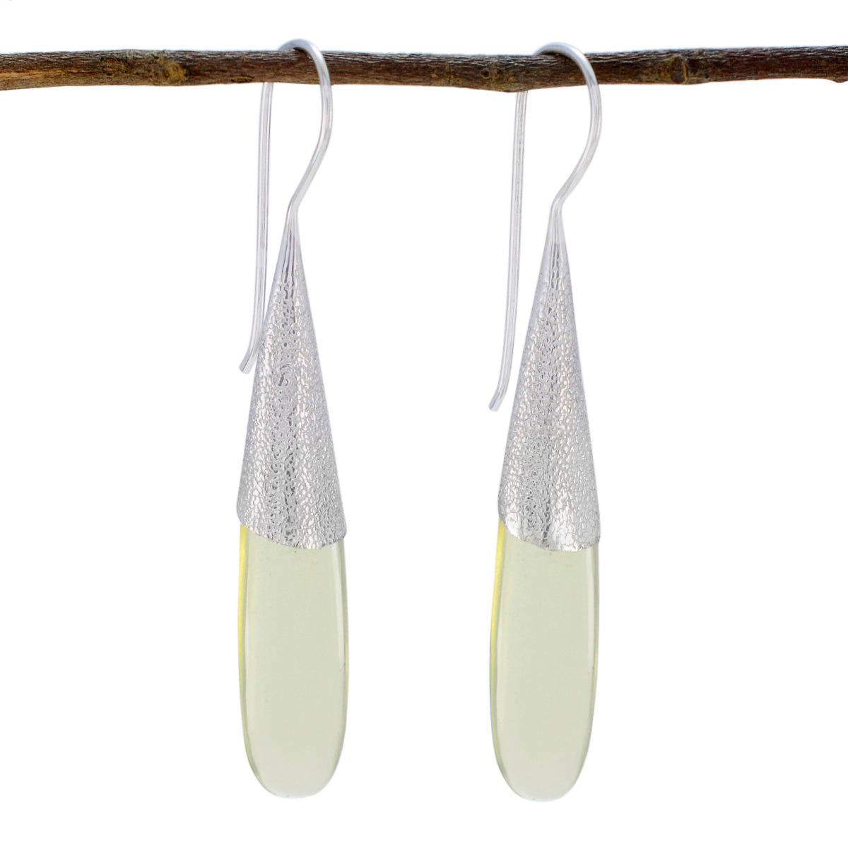 Nari Yellow Edgy Solitaire Dangle Earring Lemon Quartz Yellow Dangle