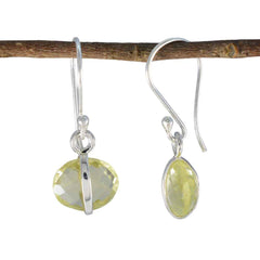 Lucy Yellow Dainty Solitaire Dangle Earring Lemon Quartz Yellow Dangle