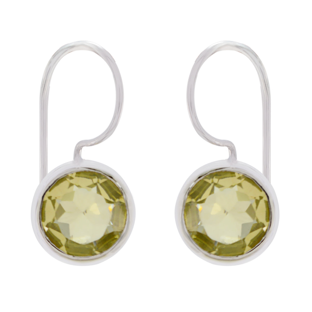Bianca Yellow Delicate Solitaire Dangle Earring Lemon Quartz Yellow Dangle