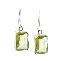 Charlotte Yellow Tiny Solitaire Dangle Earring Lemon Quartz Yellow Dangle
