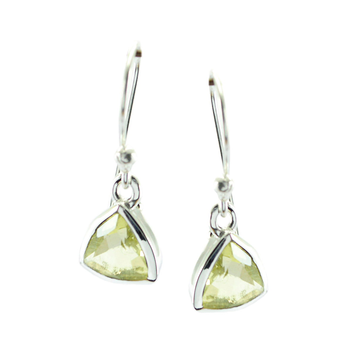 Emi Yellow Elegant Solitaire Dangle Earring Lemon Quartz Yellow Dangle