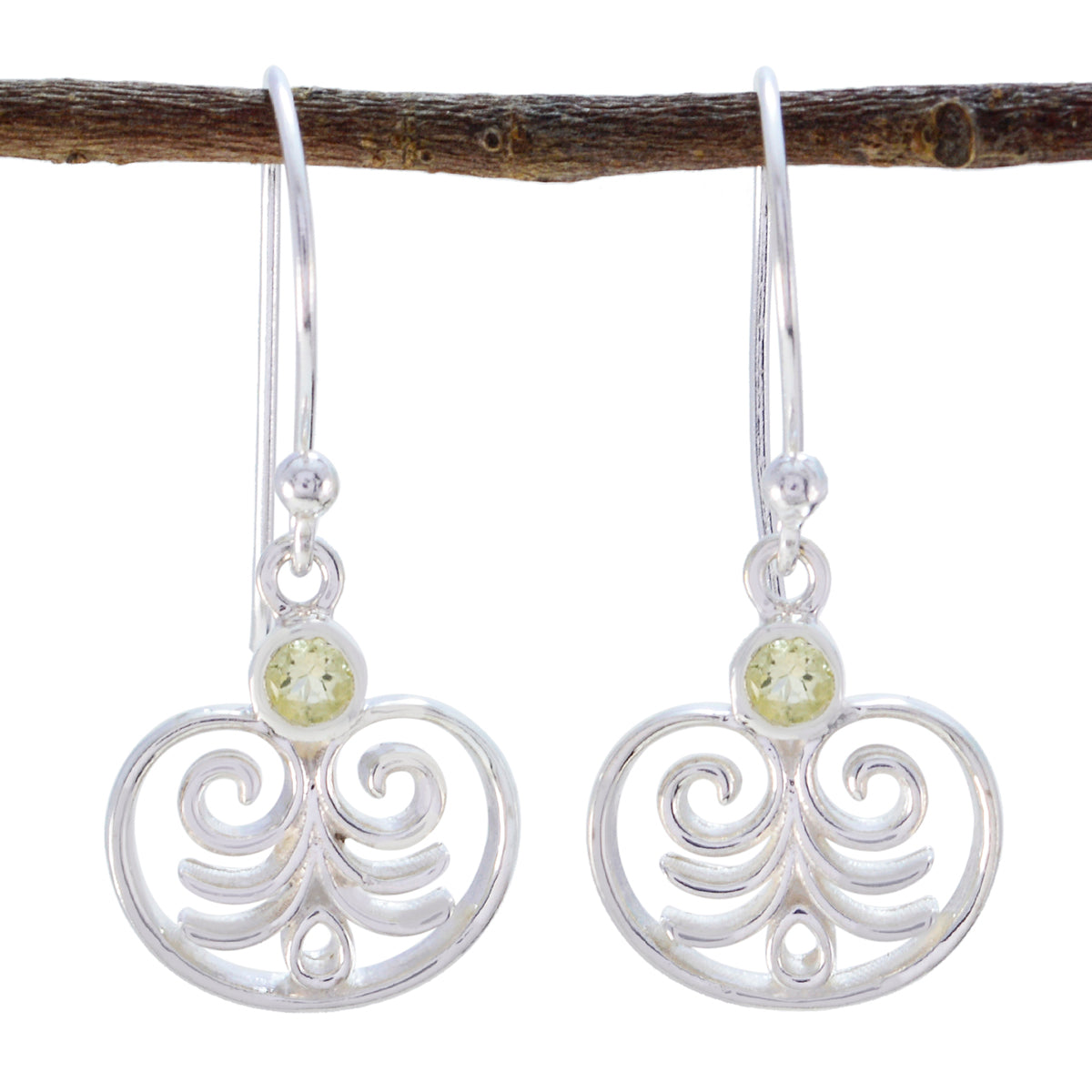 Claire Yellow Dainty Solitaire Dangle Earring Lemon Quartz Yellow Dangle