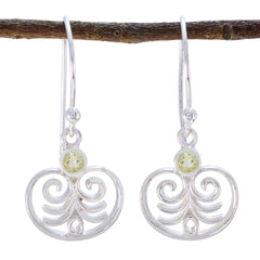 Claire Yellow Dainty Solitaire Dangle Earring Lemon Quartz Yellow Dangle