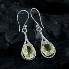 Clara Yellow Whisper thin Solitaire Dangle Earring