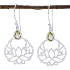 Elena Yellow Featherlight Solitaire Dangle Earring Lemon Quartz Yellow Dangle
