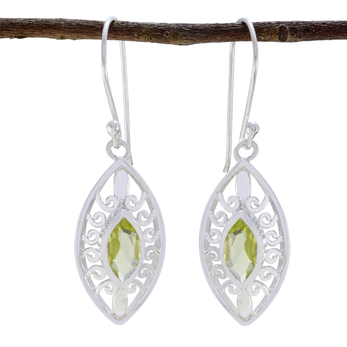 Eliza Yellow Featherlight Solitaire Dangle Earring Lemon Quartz Yellow Dangle