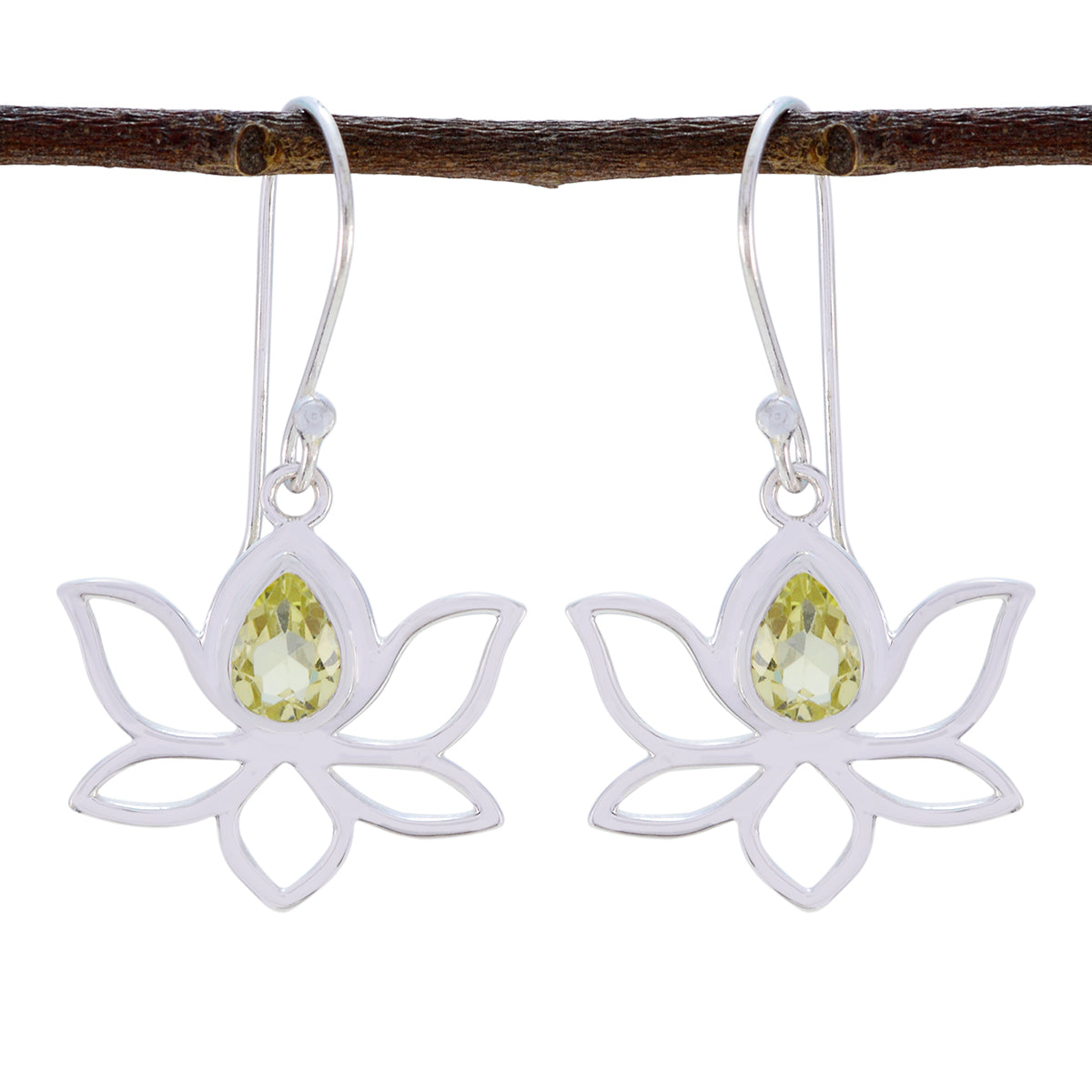 Ella Yellow Dainty Solitaire Dangle Earring Lemon Quartz Yellow Dangle