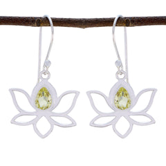 Ella Yellow Dainty Solitaire Dangle Earring Lemon Quartz Yellow Dangle