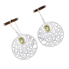 Ellie Yellow Edgy Solitaire Dangle Earring