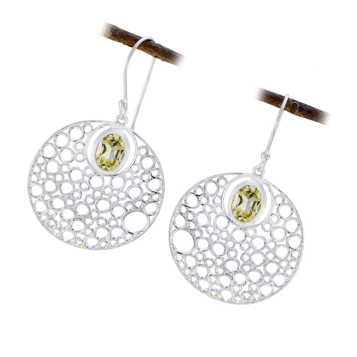 Ellie Yellow Edgy Solitaire Dangle Earring