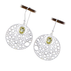 Ellie Yellow Edgy Solitaire Dangle Earring
