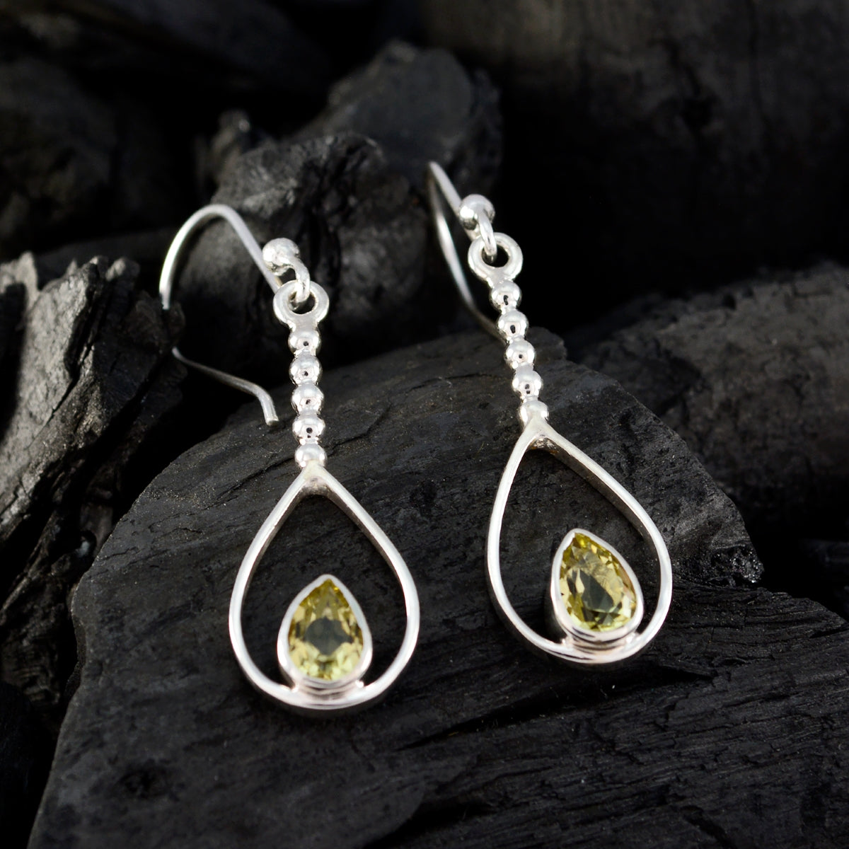 Emma Yellow Dainty Solitaire Dangle Earring