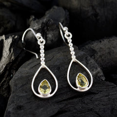 Emma Yellow Dainty Solitaire Dangle Earring