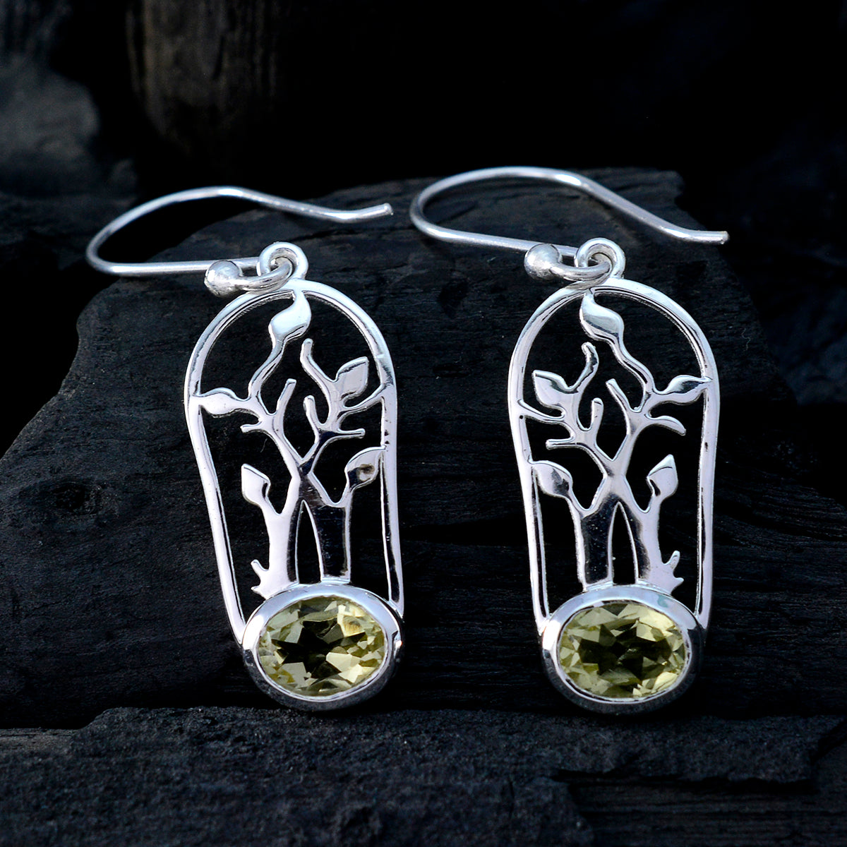 Eva Yellow Dainty Solitaire Dangle Earring