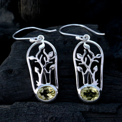 Eva Yellow Dainty Solitaire Dangle Earring