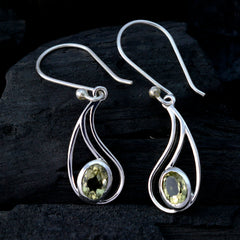 Evelyn Yellow Delicate Solitaire Dangle Earring