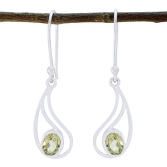 Evelyn Yellow Delicate Solitaire Dangle Earring Lemon Quartz Yellow Dangle