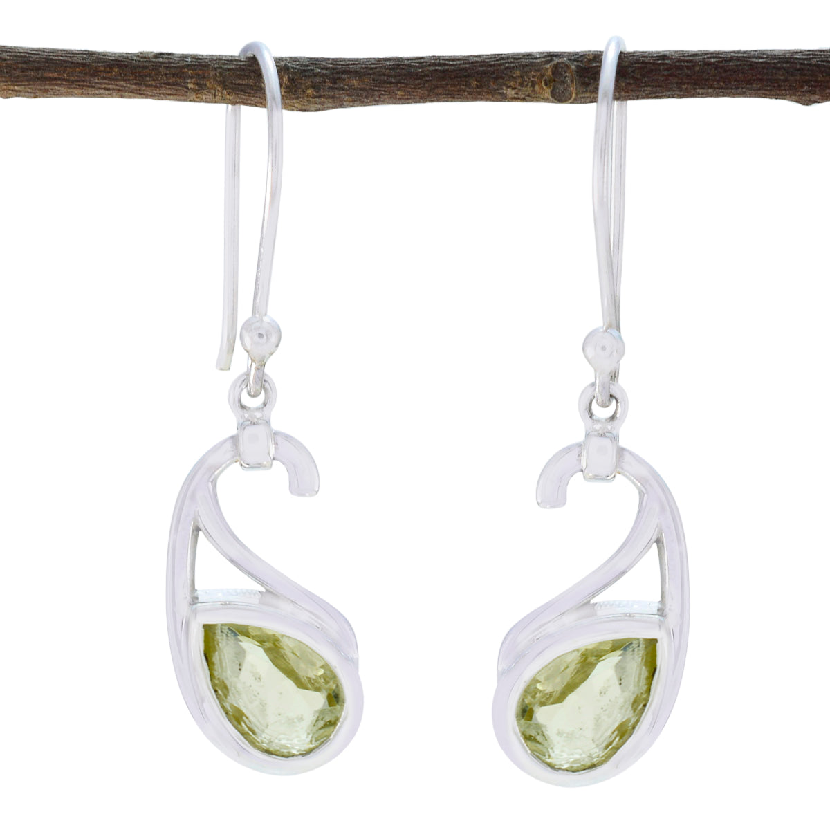 Freya Yellow Featherlight Solitaire Dangle Earring Lemon Quartz Yellow Dangle