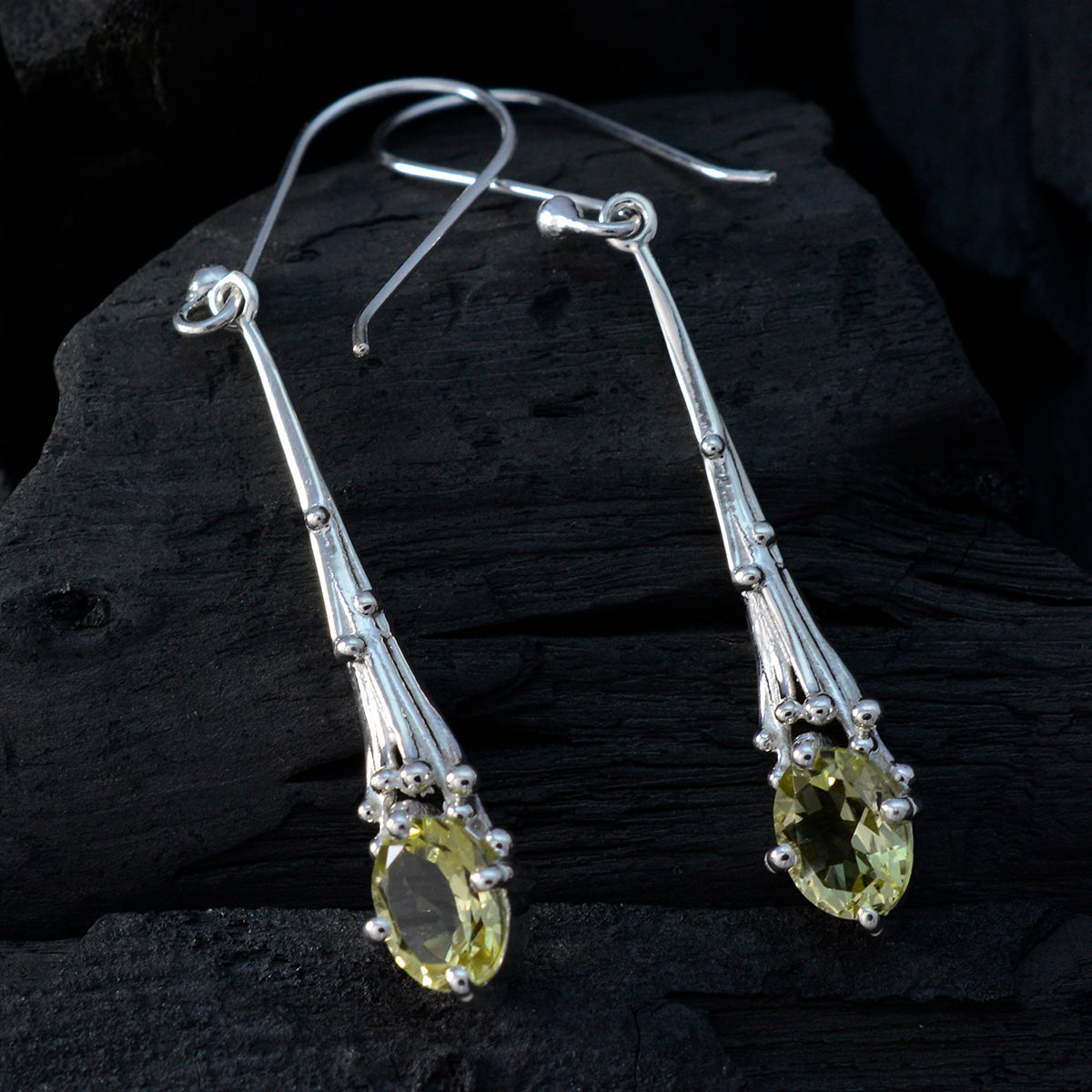 Emily Yellow Whisper thin Solitaire Dangle Earring