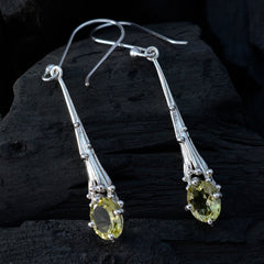 Emily Yellow Whisper thin Solitaire Dangle Earring