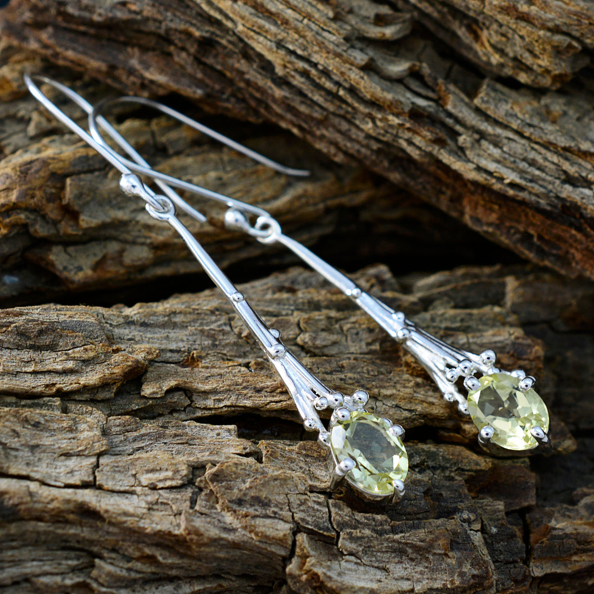 Emily Yellow Whisper thin Solitaire Dangle Earring