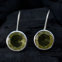 Giulia Yellow Edgy Solitaire Dangle Earring
