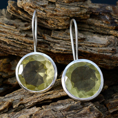 Giulia Yellow Edgy Solitaire Dangle Earring